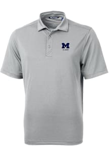 Cutter and Buck Michigan Wolverines Grey Alumni Virtue Eco Pique Big and Tall Polo