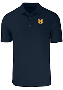 Cutter and Buck Michigan Wolverines Blue Alumni Forge Eco Stretch Big and Tall Polo