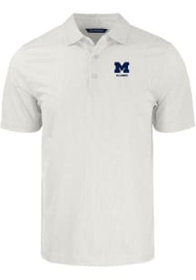 Michigan Wolverines White Cutter and Buck Alumni Pike Symmetry Big and Tall Polo