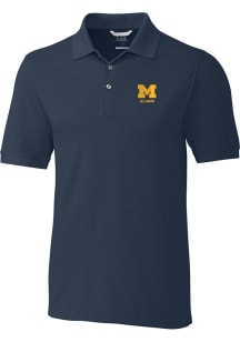 Michigan Wolverines Navy Blue Cutter and Buck Alumni Advantage Pique Big and Tall Polo