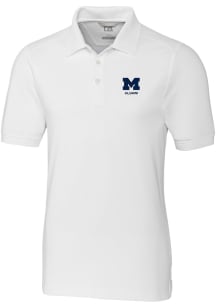 Michigan Wolverines White Cutter and Buck Alumni Advantage Pique Big and Tall Polo