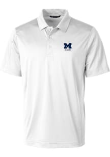 Mens Michigan Wolverines White Cutter and Buck Alumni Prospect Short Sleeve Polo Shirt