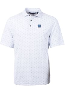 Cutter and Buck North Carolina Tar Heels White Alumni Virtue Eco Pique Tile Big and Tall Polo