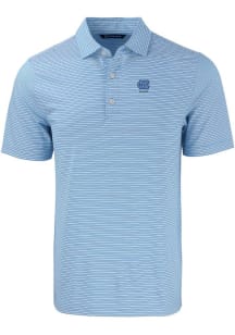 Cutter and Buck North Carolina Tar Heels Blue Alumni Forge Double Stripe Big and Tall Polo