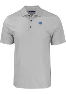 Cutter and Buck North Carolina Tar Heels Grey Alumni Pike Eco Geo Print Big and Tall Polo