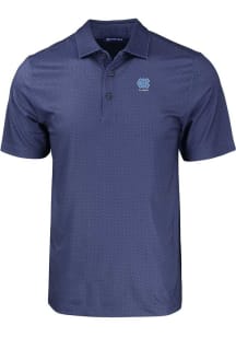 Cutter and Buck North Carolina Tar Heels Navy Blue Alumni Pike Eco Geo Print Big and Tall Polo