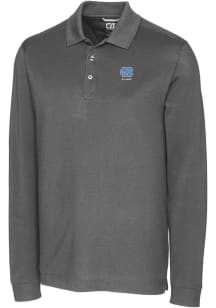 Cutter and Buck North Carolina Tar Heels Grey Alumni Advantage Pique Long Sleeve Big and Tall Po..