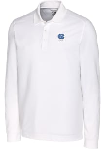 Cutter and Buck North Carolina Tar Heels White Alumni Advantage Pique Long Sleeve Big and Tall P..