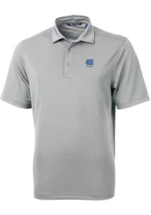 Cutter and Buck North Carolina Tar Heels Mens Grey Alumni Virtue Eco Pique Short Sleeve Polo