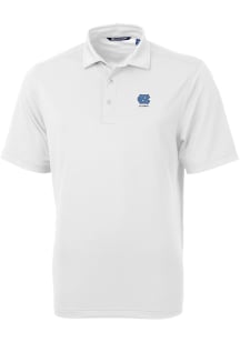 Cutter and Buck North Carolina Tar Heels Mens White Alumni Virtue Eco Pique Short Sleeve Polo