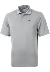 Cutter and Buck Notre Dame Fighting Irish Mens Grey Alumni Virtue Eco Pique Short Sleeve Polo