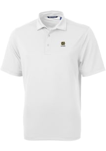 Cutter and Buck Notre Dame Fighting Irish Mens White Alumni Virtue Eco Pique Short Sleeve Polo