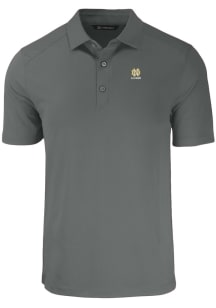 Cutter and Buck Notre Dame Fighting Irish Mens Grey Alumni Forge Recycled Short Sleeve Polo