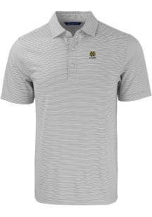 Cutter and Buck Notre Dame Fighting Irish Mens Grey Alumni Forge Double Stripe Short Sleeve Polo