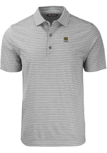 Cutter and Buck Notre Dame Fighting Irish Mens Grey Alumni Forge Stripe Short Sleeve Polo