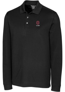 Ohio State Buckeyes Black Cutter and Buck Alumni Advantage Pique Long Sleeve Big and Tall Polo