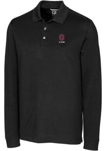Mens Ohio State Buckeyes Black Cutter and Buck Alumni Advantage Long Sleeve Polo Shirt