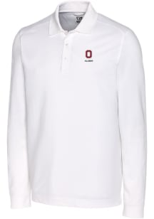 Mens Ohio State Buckeyes White Cutter and Buck Alumni Advantage Long Sleeve Polo Shirt