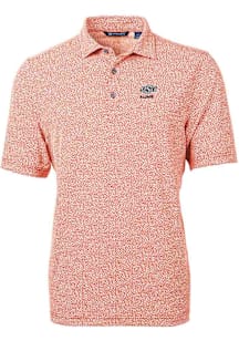 Cutter and Buck Oklahoma State Cowboys Mens Orange Alumni Virtue Eco Pique Botanical Short Sleeve..