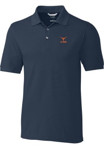 Cutter and Buck Texas Longhorns Navy Blue Alumni Advantage Pique Big and Tall Polo