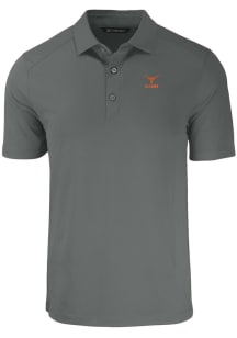 Cutter and Buck Texas Longhorns Mens Grey Alumni Forge Recycled Short Sleeve Polo