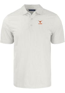 Cutter and Buck Texas Longhorns Mens White Alumni Pike Symmetry Short Sleeve Polo