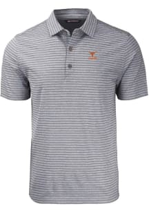 Cutter and Buck Texas Longhorns Mens Black Alumni Forge Stripe Short Sleeve Polo