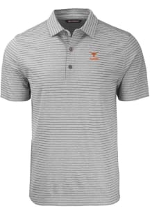 Cutter and Buck Texas Longhorns Mens Grey Alumni Forge Stripe Short Sleeve Polo