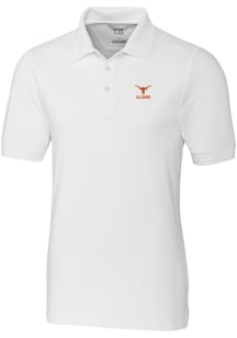 Cutter and Buck Texas Longhorns Mens White Alumni Advantage Short Sleeve Polo