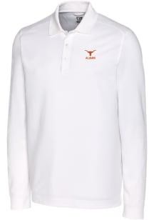 Cutter and Buck Texas Longhorns Mens White Alumni Advantage Long Sleeve Polo Shirt