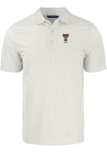 Cutter and Buck Texas Tech Red Raiders Mens White Alumni Pike Symmetry Short Sleeve Polo