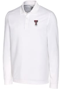 Cutter and Buck Texas Tech Red Raiders Mens White Alumni Advantage Long Sleeve Polo Shirt