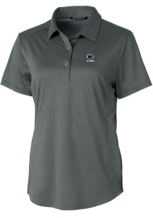 Womens Penn State Nittany Lions Grey Cutter and Buck Alumni Prospect Short Sleeve Polo Shirt