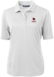 Cutter and Buck Louisville Cardinals Womens White Alumni Virtue Eco Pique Short Sleeve Polo Shir..