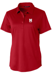 Cutter and Buck Nebraska Cornhuskers Womens Red Alumni Prospect Short Sleeve Polo Shirt