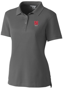 Cutter and Buck Nebraska Cornhuskers Womens Grey Alumni Advantage Short Sleeve Polo Shirt