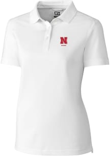 Cutter and Buck Nebraska Cornhuskers Womens White Alumni Advantage Short Sleeve Polo Shirt