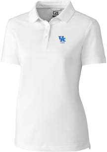 Cutter and Buck Kentucky Wildcats Womens White Alumni Advantage Short Sleeve Polo Shirt