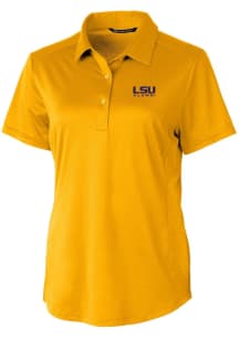 Cutter and Buck LSU Tigers Womens Gold Alumni Prospect Short Sleeve Polo Shirt