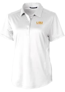 Cutter and Buck LSU Tigers Womens White Alumni Prospect Short Sleeve Polo Shirt