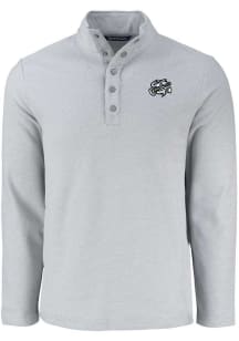 Cutter and Buck Omaha Storm Chasers Mens Grey Hunts Point Long Sleeve Qtr Zip Pullover