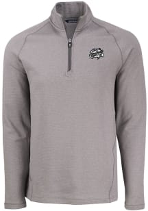 Cutter and Buck Omaha Storm Chasers Mens Grey Pehastin Long Sleeve Qtr Zip Pullover