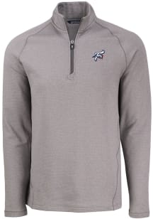 Cutter and Buck Reading Fightin Phils Mens Grey Pehastin Long Sleeve Qtr Zip Pullover