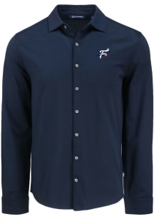 Cutter and Buck Reading Fightin Phils Mens Navy Blue Advantage Soft Pique Long Sleeve Dress Shirt
