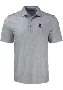 Cutter and Buck Round Rock Express Mens Grey Pike Shadow Check Short Sleeve Polo