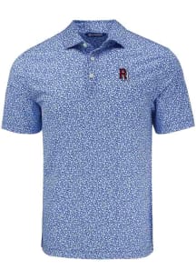 Cutter and Buck Round Rock Express Mens Blue Pike Flora Short Sleeve Polo