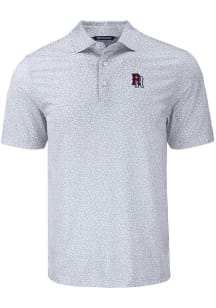 Cutter and Buck Round Rock Express Mens Grey Pike Flora Short Sleeve Polo