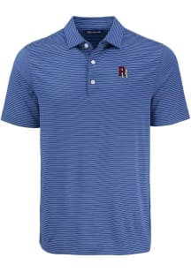 Cutter and Buck Round Rock Express Mens Blue Forge Eco Fine Line Short Sleeve Polo