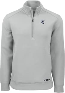 Cutter and Buck Scranton Wilkes Mens Grey Roam Long Sleeve Qtr Zip Pullover