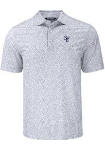 Cutter and Buck Scranton Wilkes Mens Grey Pike Flora Short Sleeve Polo